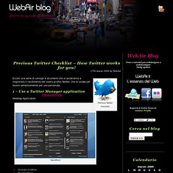Precious Twitter Checklist - How Twitter works for you! WebAir B