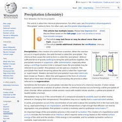 Precipitation (chemistry)