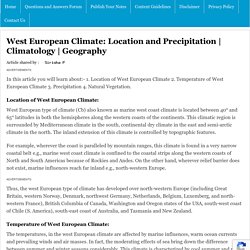 West European Climate: Location and Precipitation