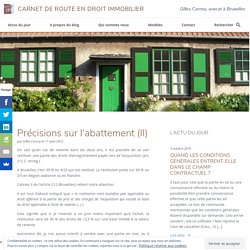 Précisions sur l’abattement (II) - Carnet de route en droit immobilier