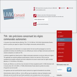 TVA : des précisions concernant les régies communales autonomes