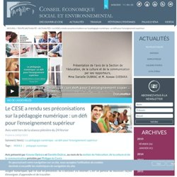 Le CESE a rendu ses préconisations sur la pédagogie numérique : un défi pour l’enseignement supérieur