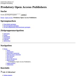 Predatory Open Access Publishers