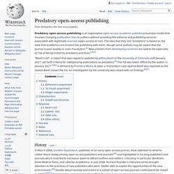 Predatory open-access publishing