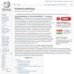 Predatory publishing