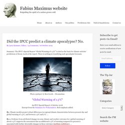 Did the IPCC predict a climate apocalypse? No.