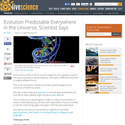 Evolution Predictable Everywhere in the Universe, Scientist Says