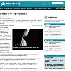 Depression is predictable