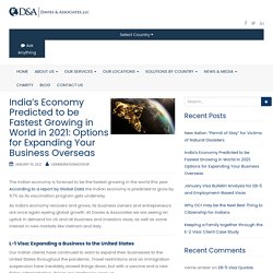 India's Economy Predicted to be Fastest Growing in World in 2021: Options for Expanding Your Business Overseas