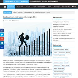 Predicted Boom for Investment Banking in 2018