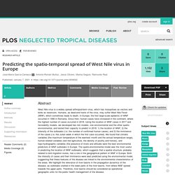 PLOS 07/01/21 Predicting the spatio-temporal spread of West Nile virus in Europe