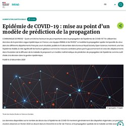 INRAE 21/12/20 Epidémie de COVID-19 : mise au point d’un modèle de prédiction de la propagation