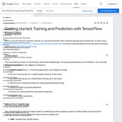 Getting started: Training and Prediction with TensorFlow Estimator