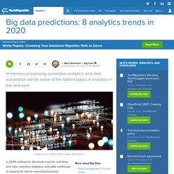 Big data predictions: 8 analytics trends in 2020