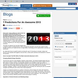 7 Predictions For An Awesome 2013