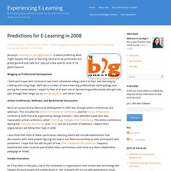 Predictions for E-Learning in 2008