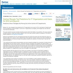 Reveals Top Predictions for IT Organizations and Users for 2012 and Beyond