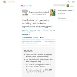 Environment International Volume 139, June 2020, Health risks and predictive modeling of disinfection byproducts in swimming pools