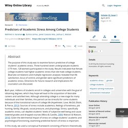 Predictors of Academic Stress Among College Students - Karaman - 2019 - Journal of College Counseling