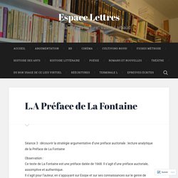 L.A Préface de La Fontaine – Espace Lettres