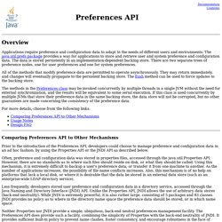 JDK 5.0 Preferences-related APIs & Developer Guides