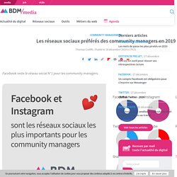 Les réseaux sociaux préférés des community managers en 2019