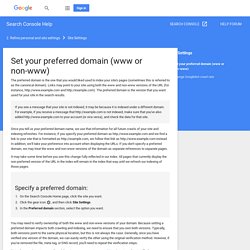 Set your preferred domain (www or non-www) - Search Console Help