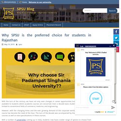 Why SPSU is the preferred choice of students in Rajasthan for admissions