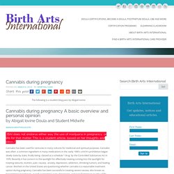 Cannabis during pregnancy - Birth Arts International