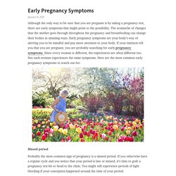 Early Pregnancy Symptoms