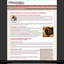 Habitat - habitation - préhistoire - hommes préhistoriques