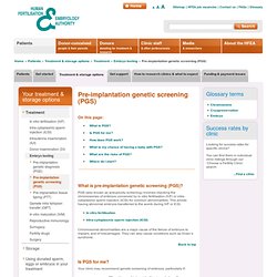 Preimplantation genetic screening (PGS) - genetic testing