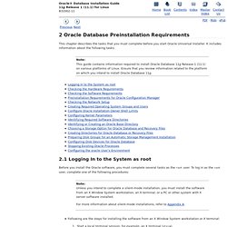Oracle Database Preinstallation Requirements
