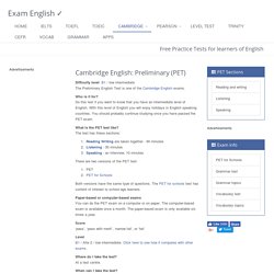 Preliminary English Test (PET) - about the exam