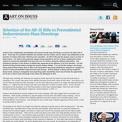 Selection of the AR-15 Rifle in Premeditated Indiscriminate Mass Shootings « Art on Issues