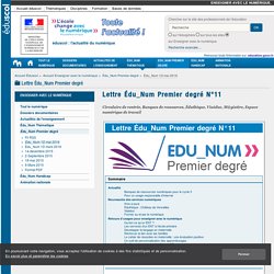 Lettre Édu_Num Premier degré N°11 — Enseigner avec le numérique
