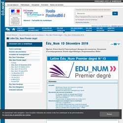 Lettre Édu_Num Premier degré N°13 — Enseigner avec le numérique