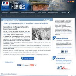 Morts pour la France de la Première Guerre mondiale - Mémoire des hommes