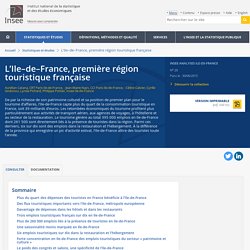 L’Ile–de–France, première région touristique française - Insee Analyses Ile-de-France - 20