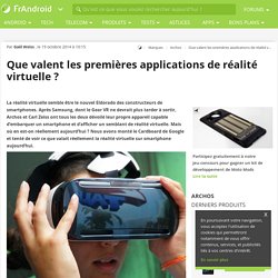 Applications de réalité virtuelle
