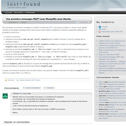 Vos premiers messages MQTT avec Mosquitto sous Ubuntu - l o s t + f o u n d