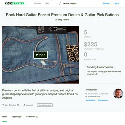 Rock Hard Guitar Pocket Premium Denim & Guitar Pick Buttons by Jerry Fleenor