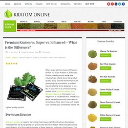 Premium Kratom vs. Super vs. Enhanced – What is the Difference?