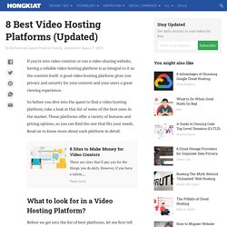 Free and premium Video Hosting Platforms – Best Of