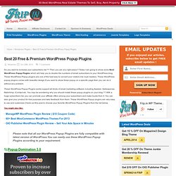 Best 20 Free & Premium WordPress Popup Plugins