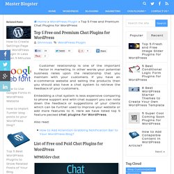 Premium and free tools for Wordpress chat support