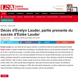 Décès d'Evelyn Lauder, partie prenante du... - DPH (Droguerie, parfumerie, hygiène)