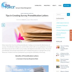 Tips in Creating Survey Prenotification Letters – Dataforce
