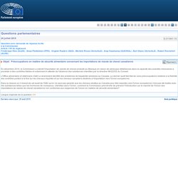 PARLEMENT EUROPEEN - Réponse à question E-011891-15 Préoccupations en matière de sécurité alimentaire concernant les importations de viande de cheval canadienne