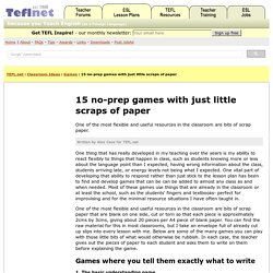 15 no-prep games with just little scraps of paper